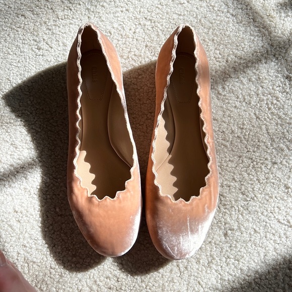 NWOT Chloe Velvet Lauren Ballet Flats - Picture 4 of 6